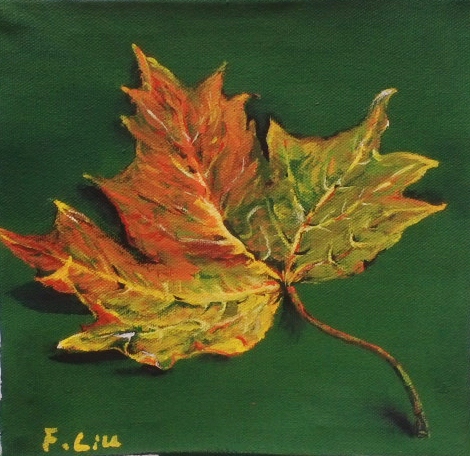 Acrylic Painting Of A  Leaf