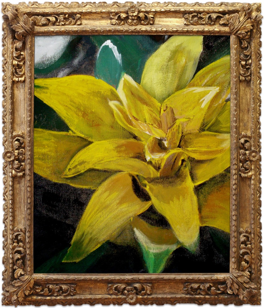 acrylic painting of a yellow flower