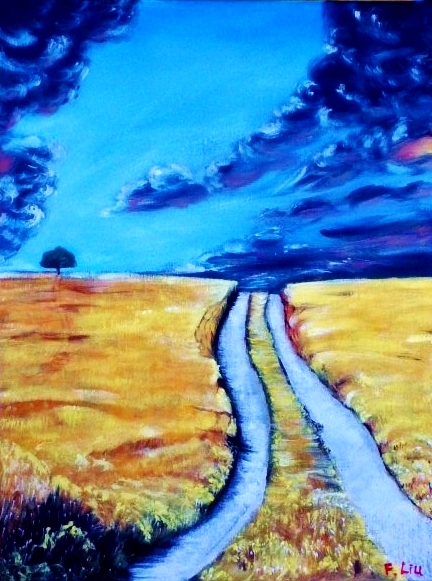 acrylic painting of old road Natural Landscape for sale Pomona CA 91766